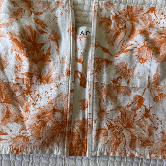 Orange Floral Women's Crop Top - Picture 6 of 7